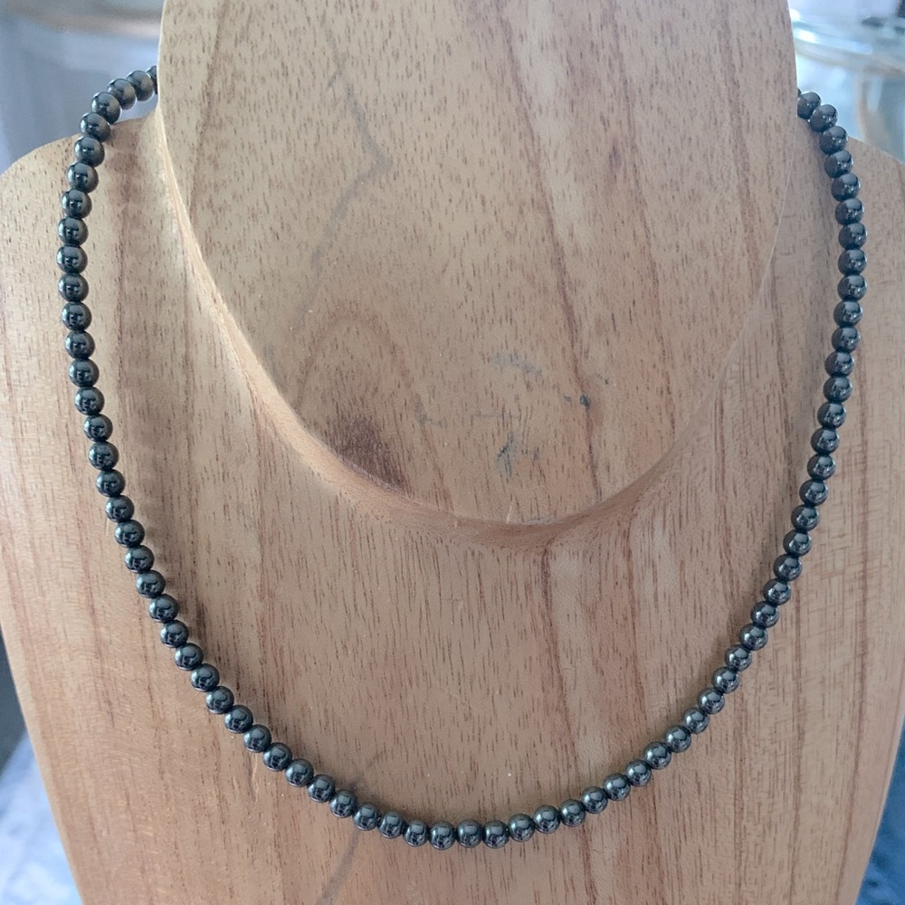 Vintage Hematite Beaded Choker Necklace